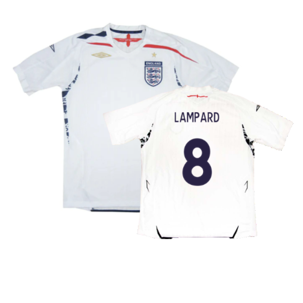 England 2007-09 Home Shirt (XL) (Fair) (LAMPARD 8)_0
