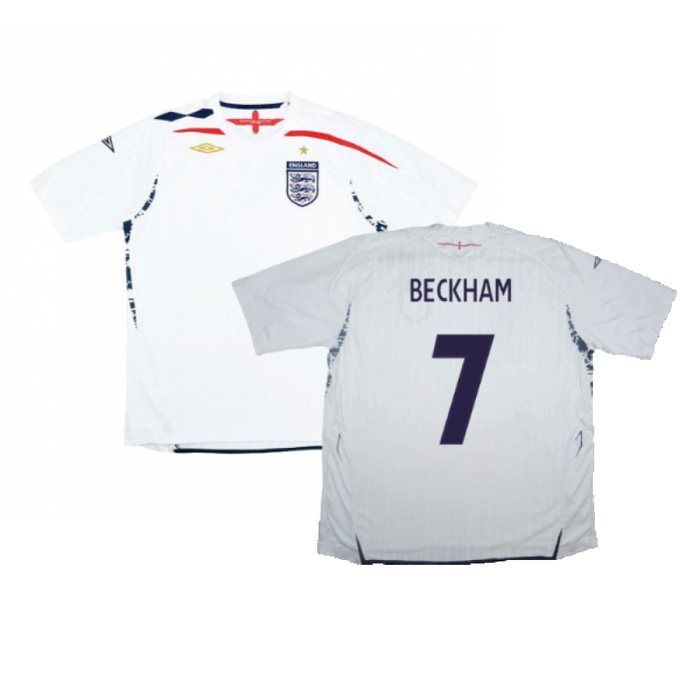 England 2007-09 Home Shirt (XL) (Very Good) (BECKHAM 7)