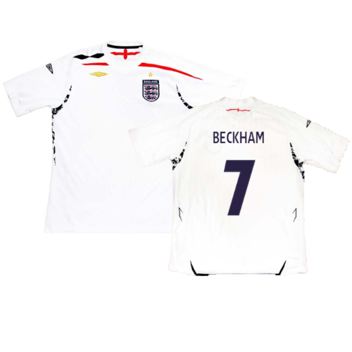 England 2007-09 Home Shirt (XXL) (Excellent) (BECKHAM 7)