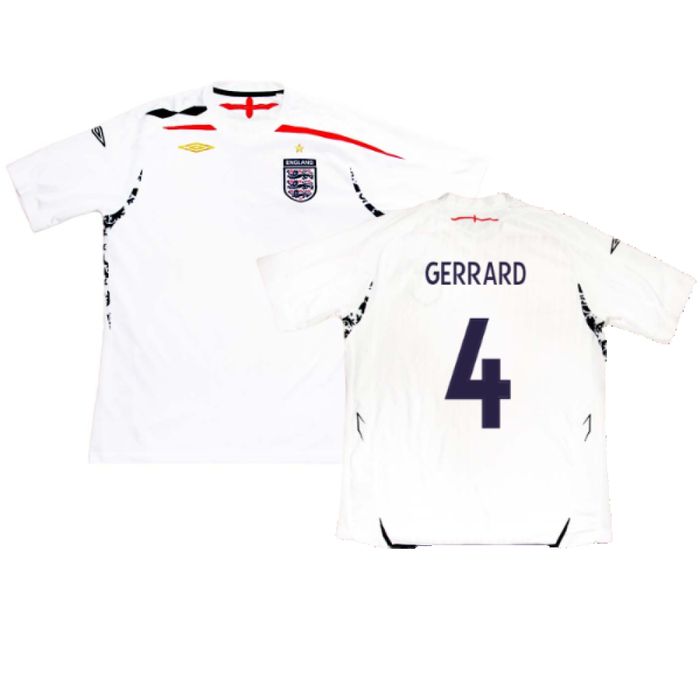 England 2007-09 Home Shirt (XXL) (Excellent) (GERRARD 4)