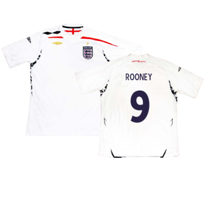 England 2007-09 Home Shirt (XXL) (Fair) (ROONEY 9)_0