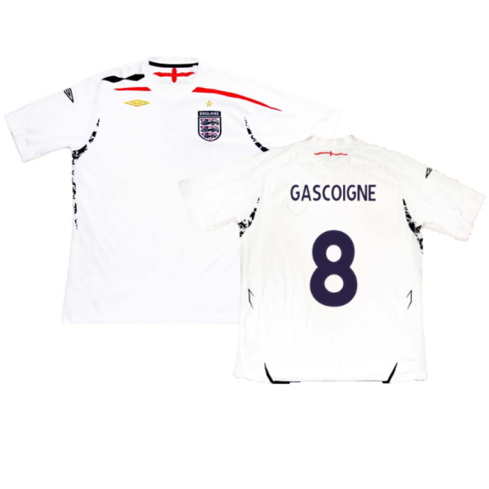 England 2007-2009 Home Shirt (L) (Very Good) (GASCOIGNE 8)