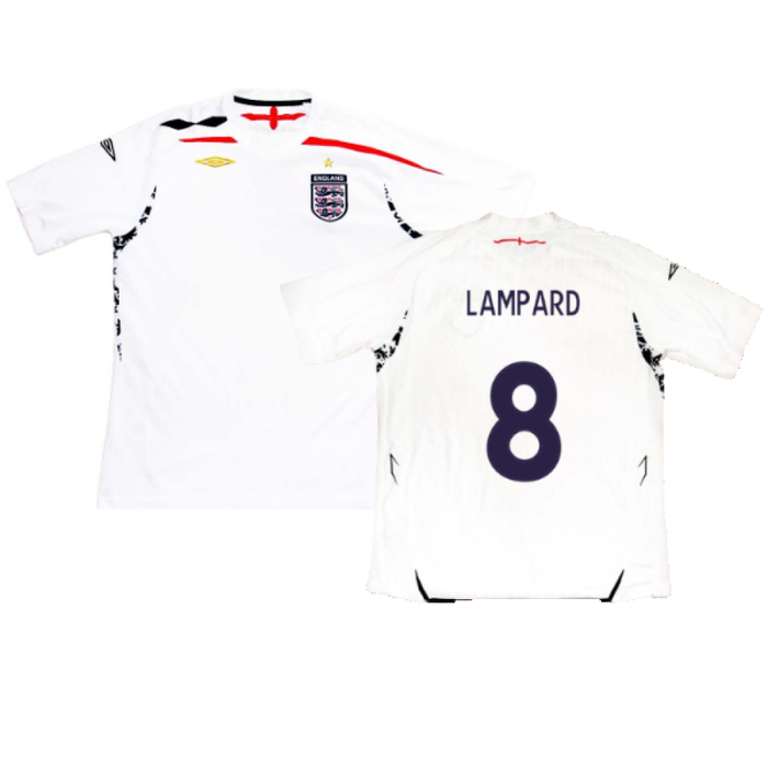 England 2007-2009 Home Shirt (L) (Very Good) (LAMPARD 8)