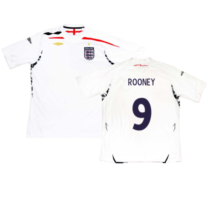 England 2007-2009 Home Shirt (L) (Very Good) (ROONEY 9)