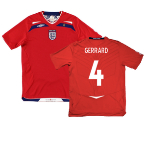 England 2008 10 Away Shirt Very Good GERRARD 4 Classic Football Kit
