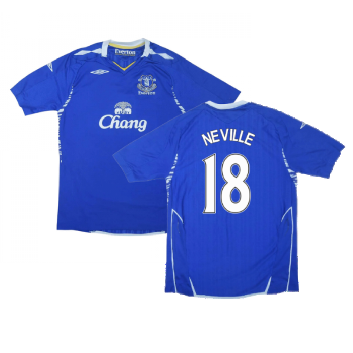 Everton 2007-08 Home Shirt ((Excellent) S) (Neville 18)