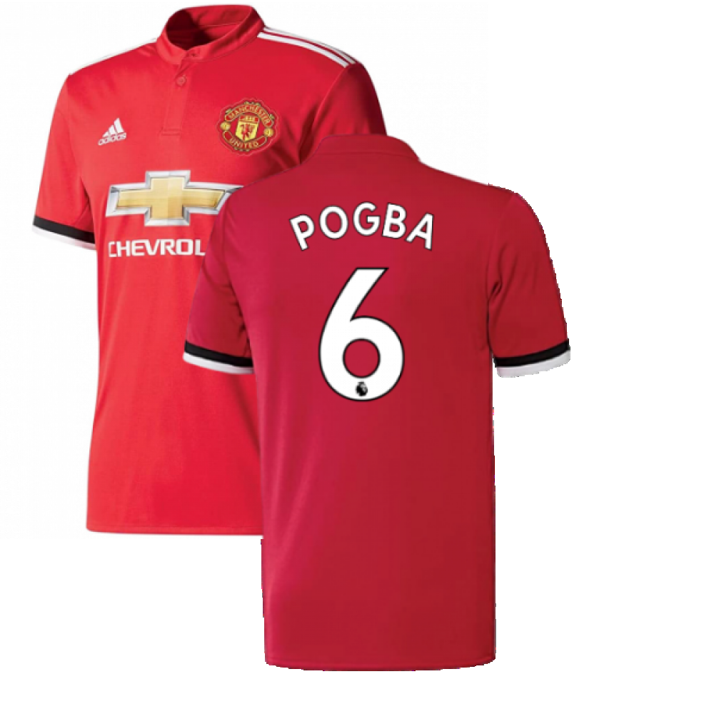 Manchester United 2017-18 Home Shirt ((Excellent) L) (Pogba 6)_0