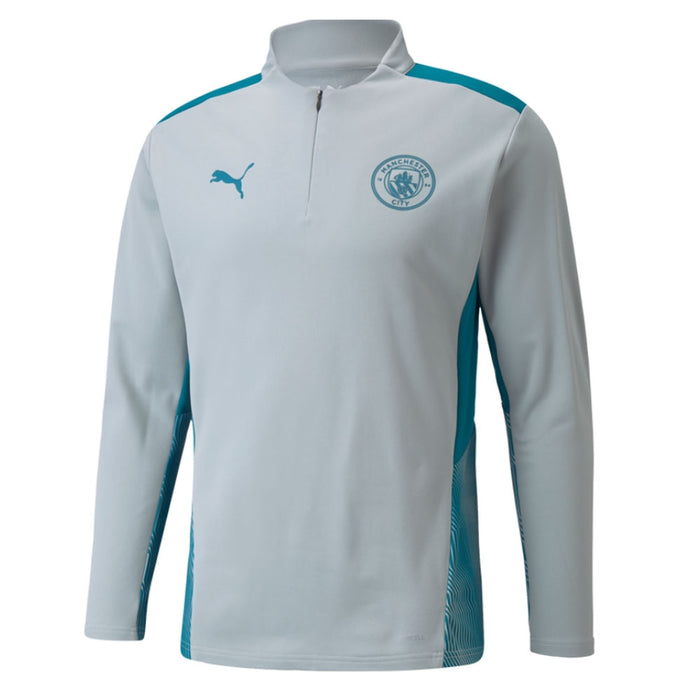 2021-2022 Man City Training Half Zip Top (Quarry)