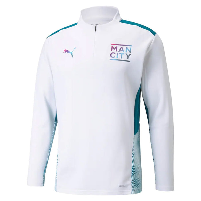 2021-2022 Man City PRO Training Half Zip Top (White)