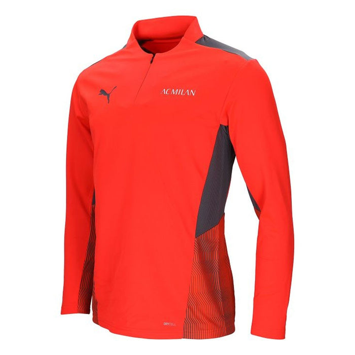 2021-2022 AC Milan Training Half Zip Top (Red)