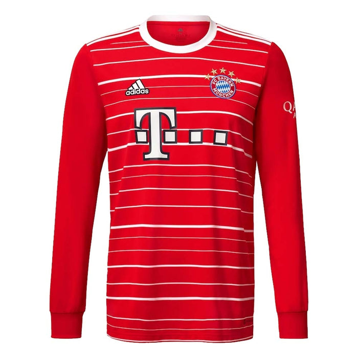 2022 2023 Bayern Munich Long Sleeve Home Shirt Kids Classic Football Kit