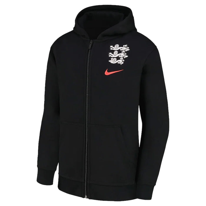 2022-2023 England Core Hooded Top (Black) - Kids