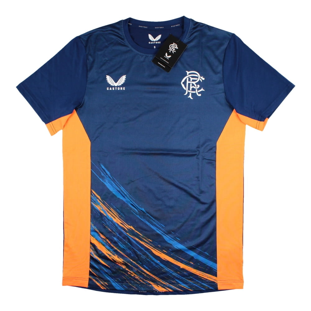 Castore Rangers Black And Orange Training Top Sleeve Rangers