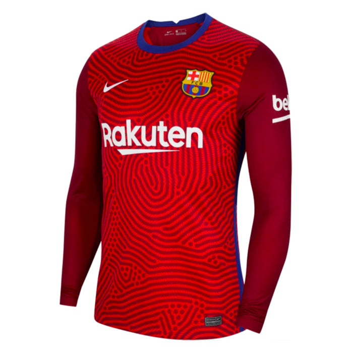 2020-2021 Barcelona Away Goalkeeper Shirt (Red) - Kids