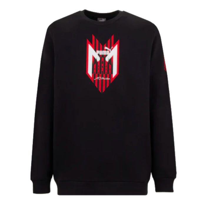 2023-2024 AC Milan FtblIcons Crew Sweat (Black)