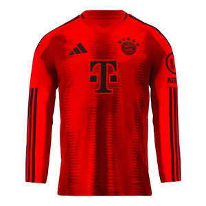 2024-2025 Bayern Munich Long Sleeve Home Shirt (Kids)_0