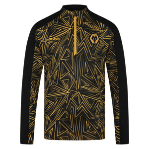 2025-2026 Wolves Home Pre-Match 1/4 Zip Top (Black)_0