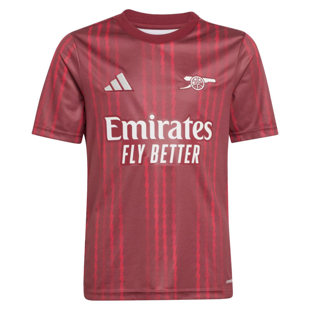 2025-2026 Arsenal Pre-Match Warm Up Shirt (Burgundy) - Kids_0