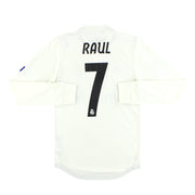 2018-19 Real Madrid adidas CL Authentic Home Shirt Raul #7  L/S *Mint* XS
