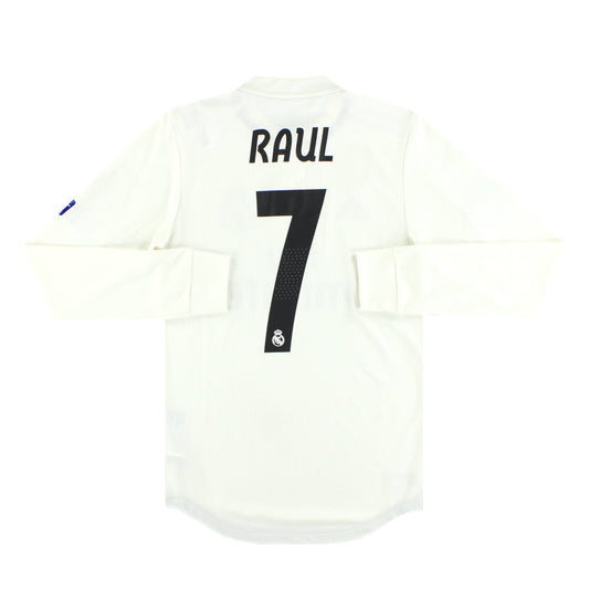 2018-19 Real Madrid adidas CL Authentic Home Shirt Raul #7 L/S *Mint*