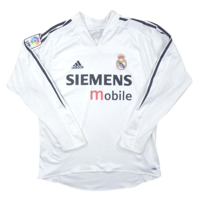 Real Madrid 2004-05 Long Sleeve Home Shirt (L) (Excellent)_0
