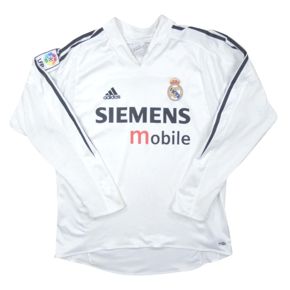 Real Madrid 2004-05 Long Sleeve Home Shirt (M) (Excellent)_0
