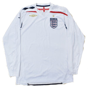 England 2007-09 Long Sleeve Home Shirt (XXL) (Very Good)_0