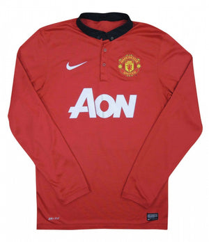 Manchester United 2013-14 Home Long Sleeve Shirt (L) (Mint)_0