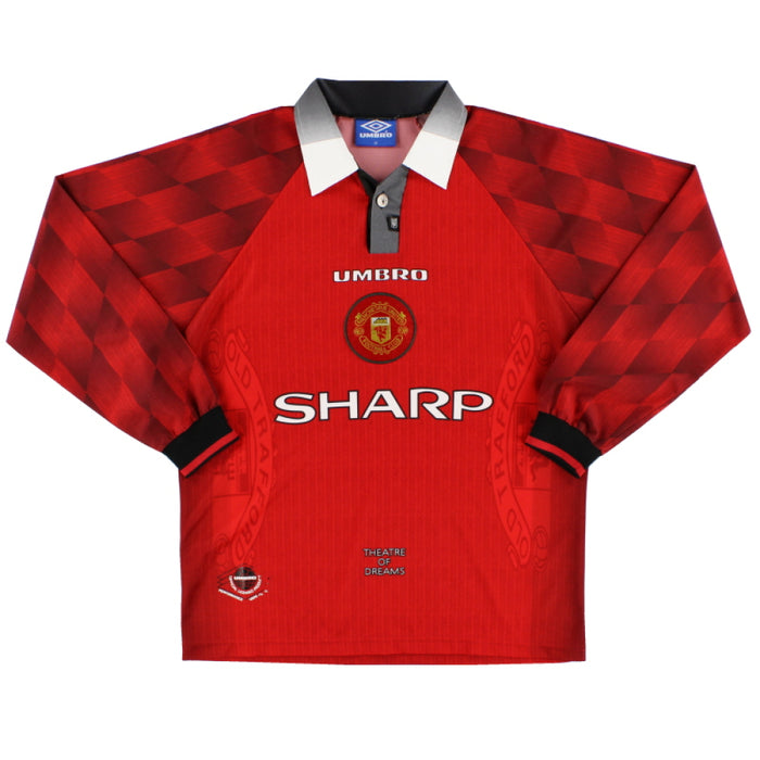 Manchester United 1996-98 Long Sleeve Home Shirt (L) (Very Good)