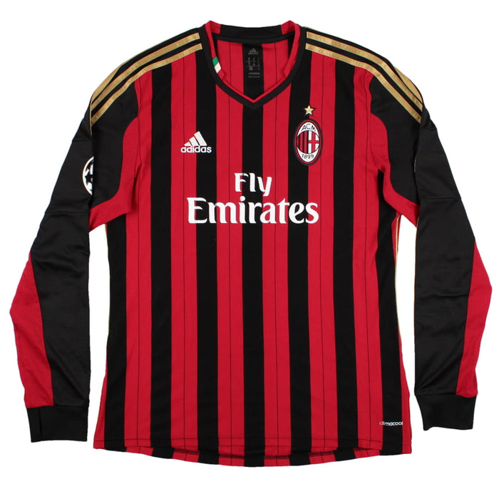 AC Milan 2013-14 Home Long Sleeve Shirt (M) (Very Good)