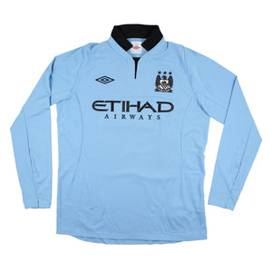 Manchester City 2012-13 Long Sleeve Home Shirt (Balotelli #45) (L) (Excellent)_1