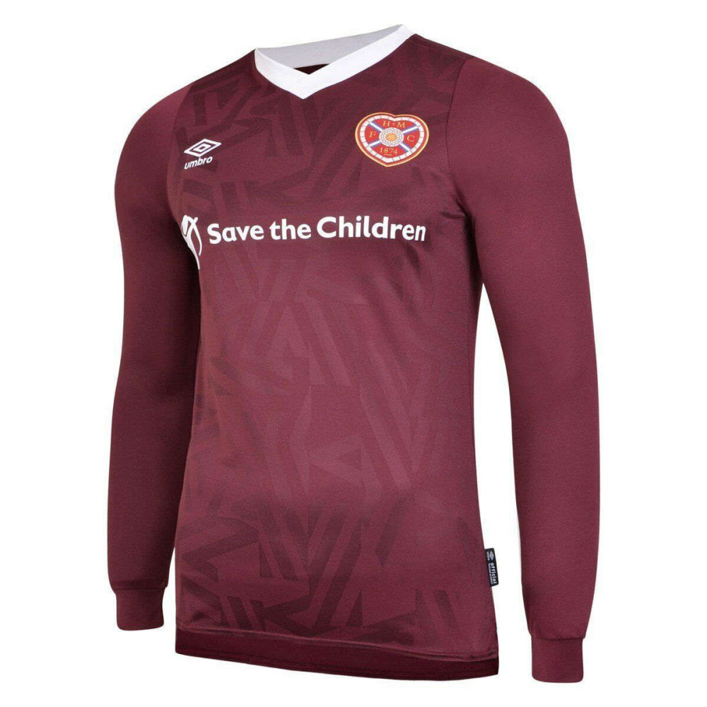 Hearts 2019-20 Long Sleeve Home Shirt (YL) (Skacel 8) (BNWT)_2