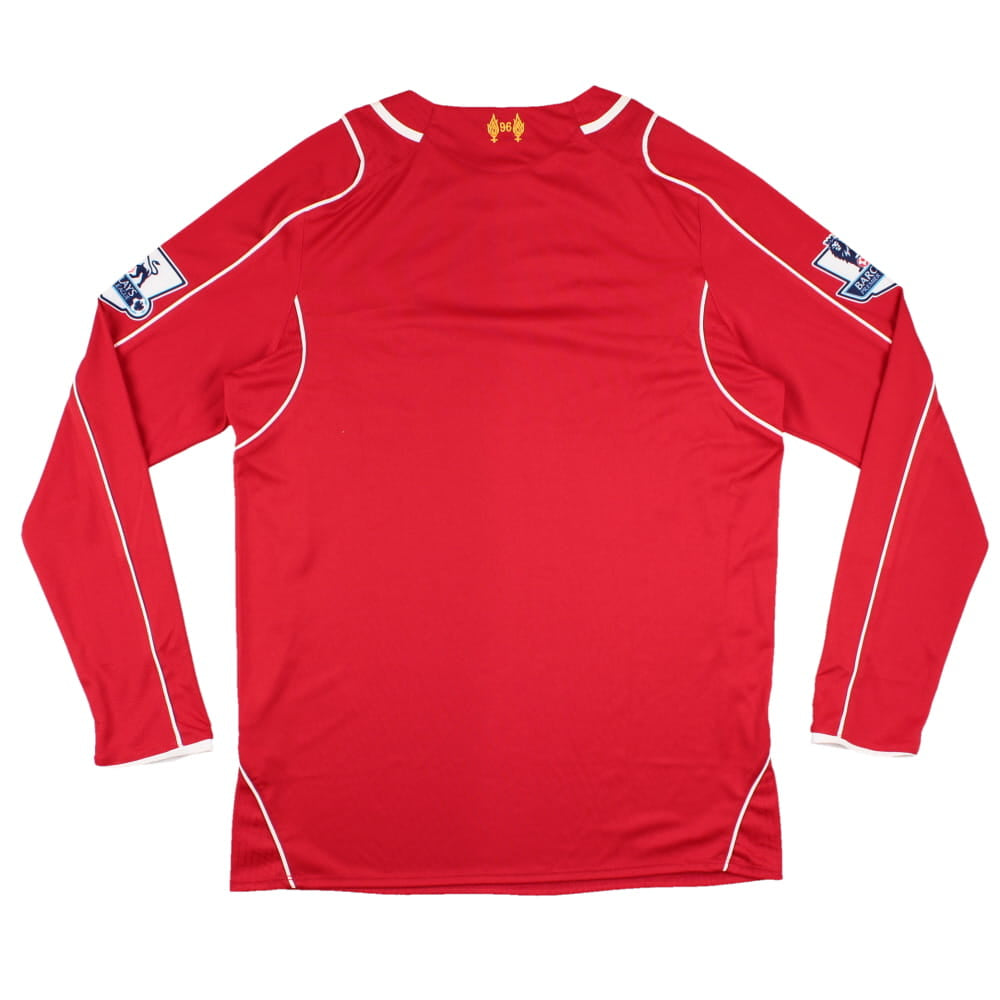 Liverpool 2014-15 Long Sleeve Home Shirt (S) (Excellent)_1