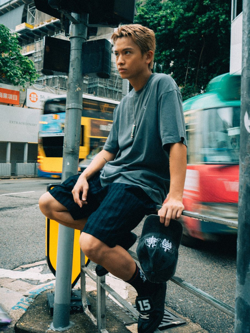 South China Embroidered Cult Tee - Charcoal
