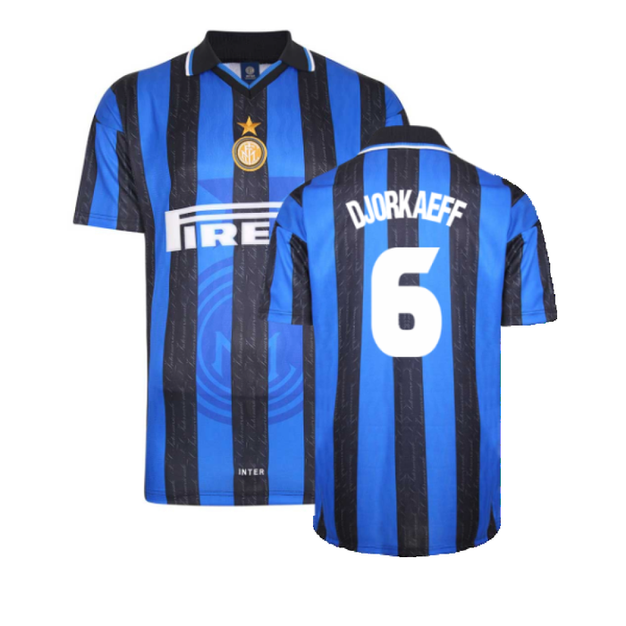 1998 Inter Milan Score Draw Home Shirt (M) (Excellent) (Djorkaeff 6)