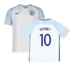 2016-2017 England Home Nike Football Shirt (L) (Excellent) (Rooney 10)_0