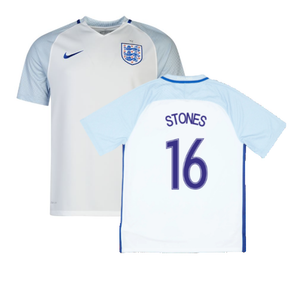2016-2017 England Home Nike Football Shirt (L) (Excellent) (Stones 16)_0