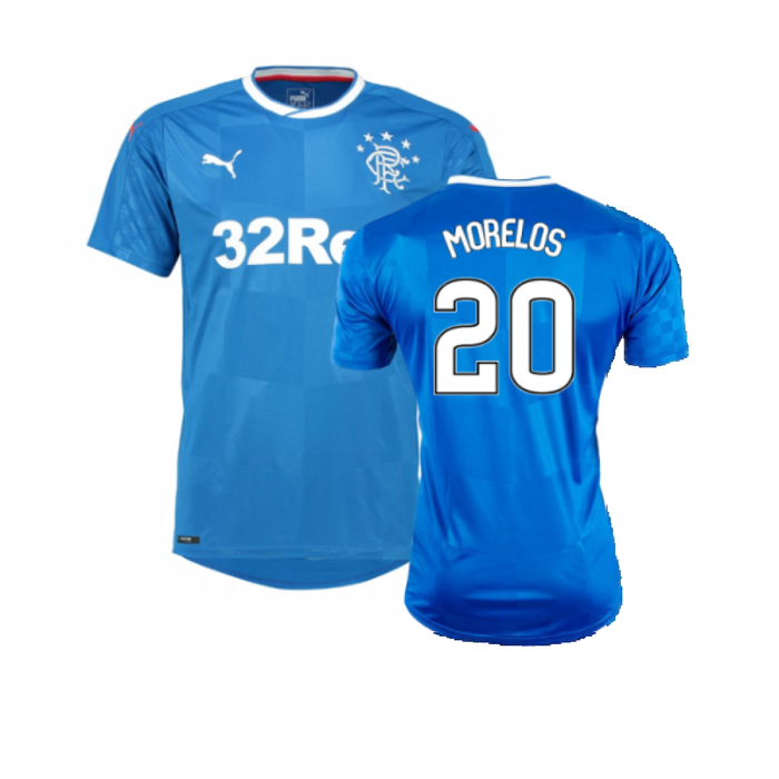 Rangers 2016-17 Home Shirt (M) (Very Good) (Morelos 20)