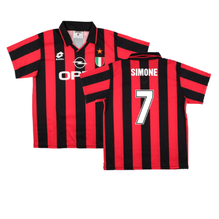 AC Milan 1994-95 Home Shirt (S) (Simone 7) (Excellent)