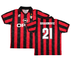 AC Milan 1994-96 Home Shirt (M) (Excellent) (Ibrahimovic 21)_0