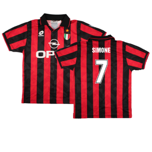 AC Milan 1994-96 Home Shirt (M) (Excellent) (Simone 7)_0