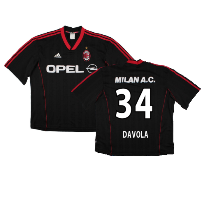 AC Milan 2000-01 Adidas Training Shirt (XL) (Davola 34) (Good)