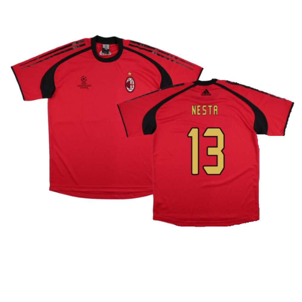 AC Milan 2004-05 Adidas Champions League Training Shirt (L) (Nesta 13) (Very Good)_0