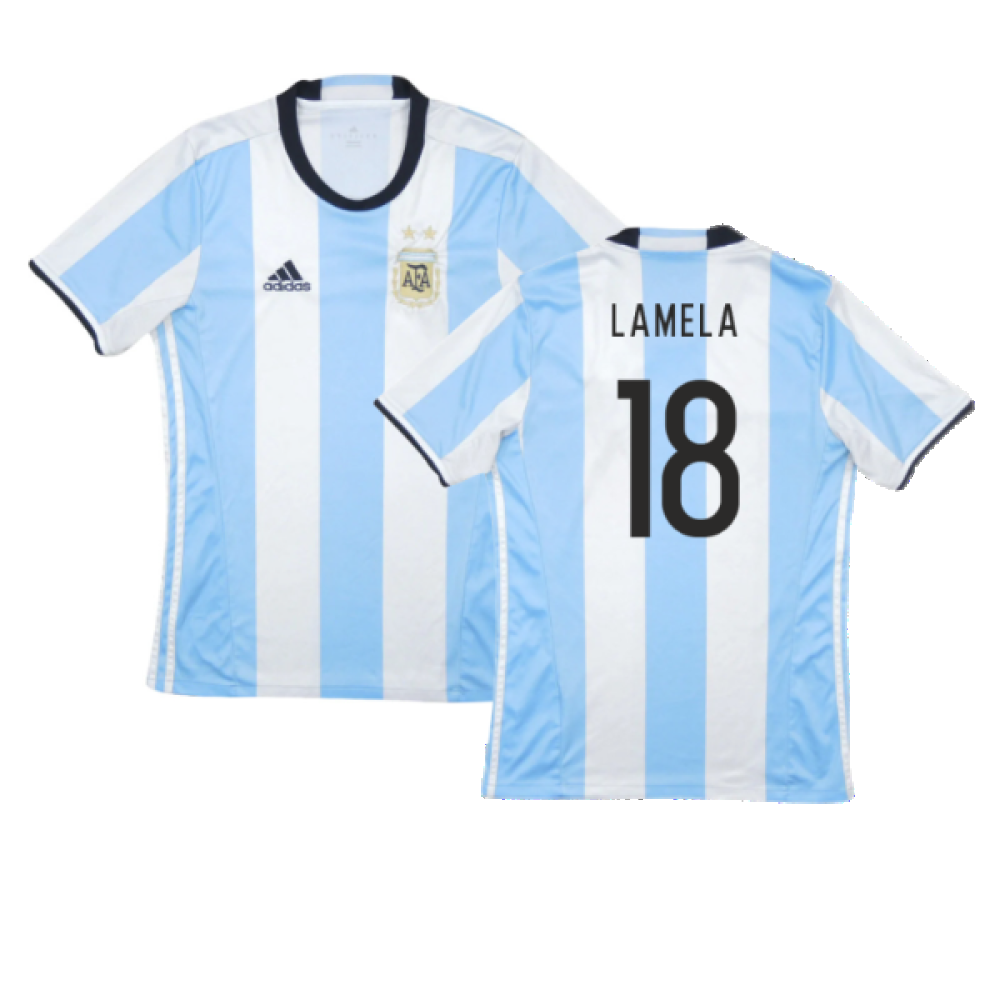 Argentina 2016 17 Home Shirt Excellent Lamela 18 Classic Football Kit