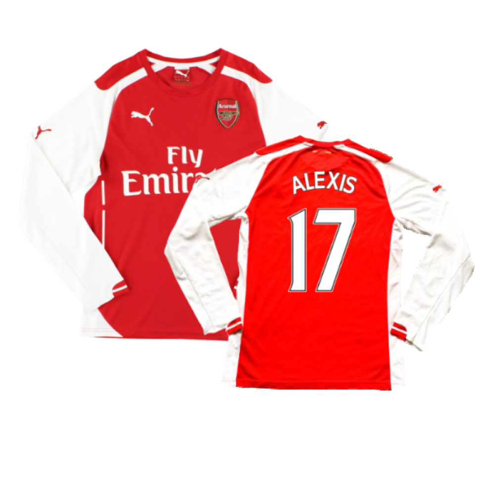 Puma Mens Med high quality Arsenal FC 2014-2015 Alexis Sanchez #17 Long Sleeve Jersey Blue