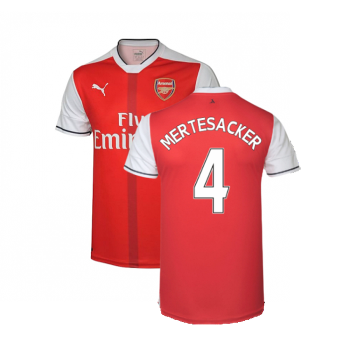 Arsenal 2016-17 Home Shirt (M) (Excellent) (Mertesacker 4)