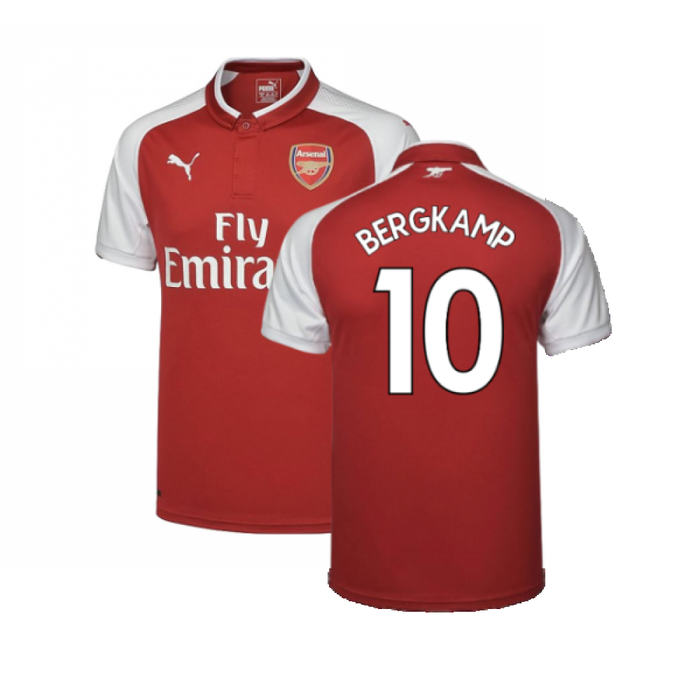 Arsenal 2017-18 Home Shirt (S) (Mint) (Bergkamp 10)