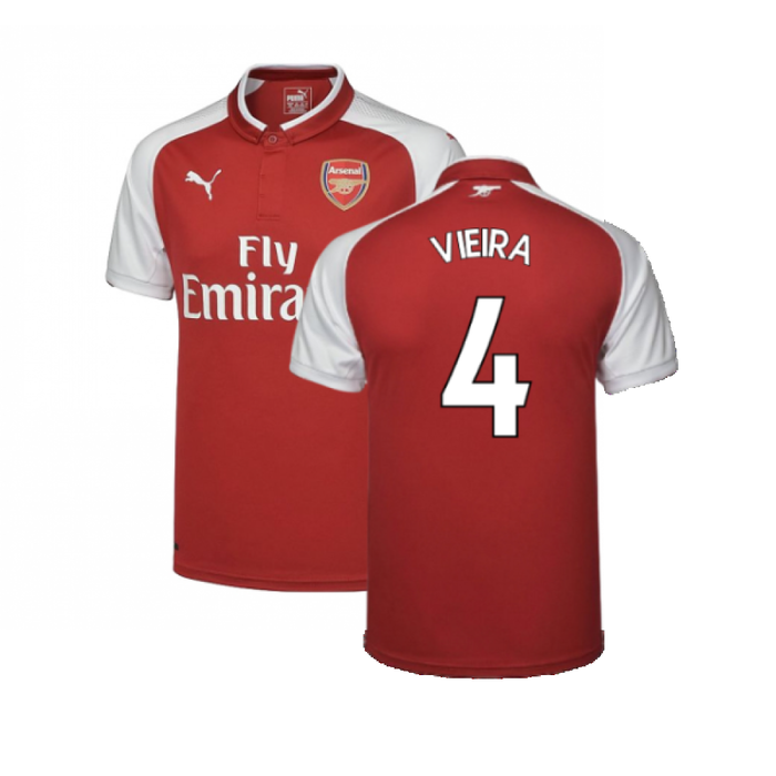 Arsenal 2017-18 Home Shirt (Excellent) (Vieira 4)