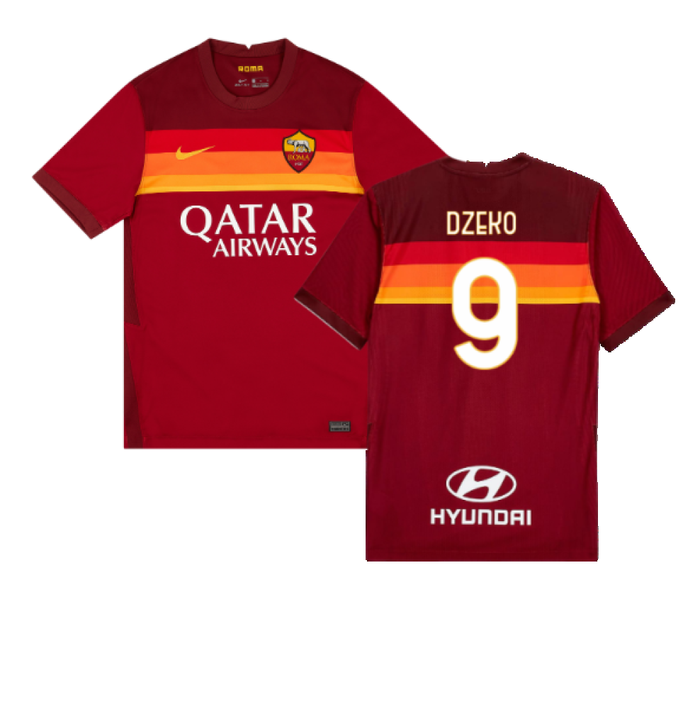 AS Roma 2020-21 Home Shirt (L) (DZEKO 9) (BNWT)