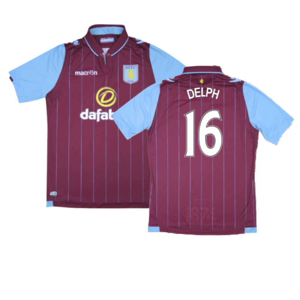 Aston Villa 2014-15 Home Shirt (Excellent) (Delph 16)_0